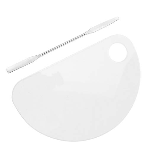 EXCEART Paleta de Maquillaje de Mezcla Cosmética Paleta de Arte de Uñas Herramienta de Paleta de Acero Inoxidable para Suministros de Maquillaje de Pestañas de Sombra de Ojos