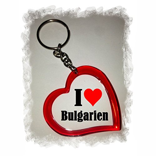 EXCLUSIVO: Llavero del corazón "I Love Bulgarien" , una gran idea para un regalo para su pareja, familiares y muchos más! - socios remolques, encantos encantos mochila, bolso, encantos del amor, te, amigos, amantes del amor, accesorio, Amo, Made in German