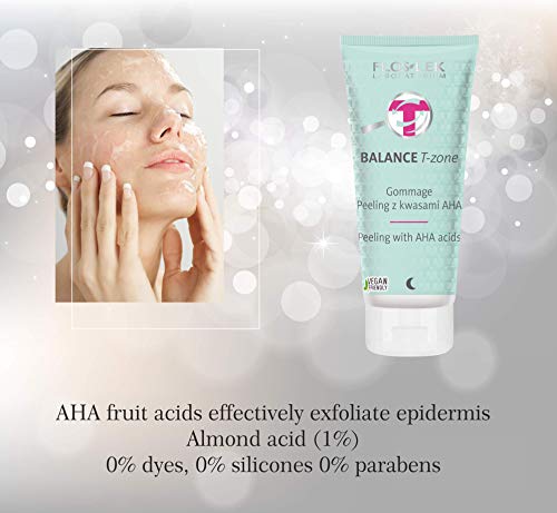 Exfoliante de piel con ácidos AHA | 125 g | Cuidado de la piel mixta, con imperfecciones | Perfecto para todas las edades | Fabricado en la UE, de Floslek.