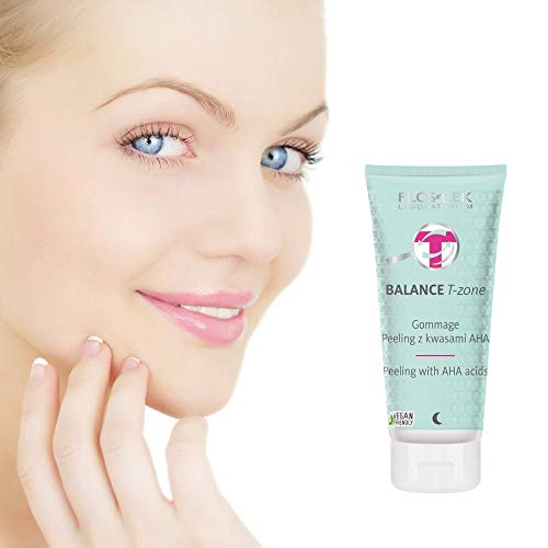 Exfoliante de piel con ácidos AHA | 125 g | Cuidado de la piel mixta, con imperfecciones | Perfecto para todas las edades | Fabricado en la UE, de Floslek.