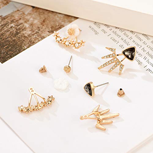 Explosivo Triángulo Negro Lleno De Taladro Multi-Corner Ear Nails Exagerado Red De Mujeres Europeas Y Americanas Red Red Pendientes De Personalidad