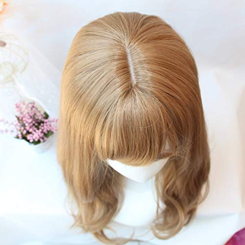 Extension del pelo Fashian peluca flequillo pelo largo y rizado onda grande peluca mullida peluca dulce sombrero (Color : Photo Color)