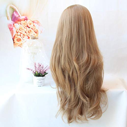 Extension del pelo Fashian peluca flequillo pelo largo y rizado onda grande peluca mullida peluca dulce sombrero (Color : Photo Color)