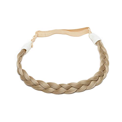 Extensión Natural del cabello Diadema trenzada Trenza para el cabello Cabello Trenzado grueso Accesorio para el pelo Traje para mujeres Niñas 0.6” - Rubio ceniza