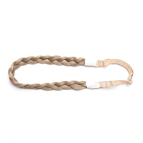 Extensión Natural del cabello Diadema trenzada Trenza para el cabello Cabello Trenzado grueso Accesorio para el pelo Traje para mujeres Niñas 0.6” - Rubio ceniza