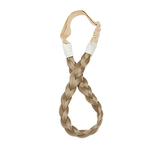 Extensión Natural del cabello Diadema trenzada Trenza para el cabello Cabello Trenzado grueso Accesorio para el pelo Traje para mujeres Niñas 0.6” - Rubio ceniza