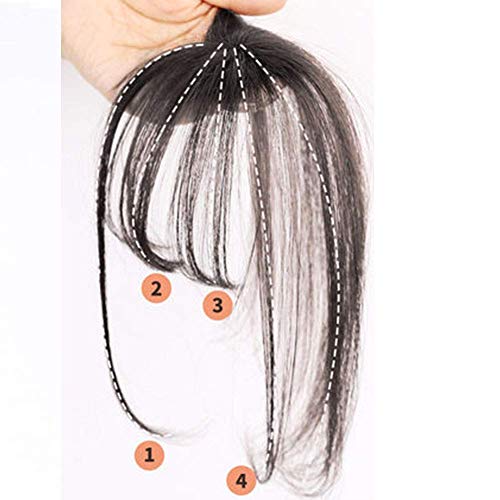 Extensiones de cabello con flecos de clip # 1B Apagado Negro One Piece Striaght 3D Air Fringe Bangs Accesorios con Temple 100% de extensión de cabello humano