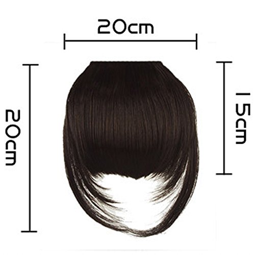 Extensiones de pelo sintético, corto, recto, con abrazaderas laterales, falsas, color negro, marrón, blanco rubio.