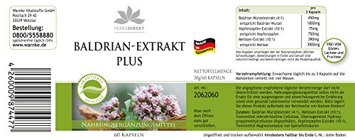 Extracto de Valeriana, lúpulo y melisa – 60 cápsulas