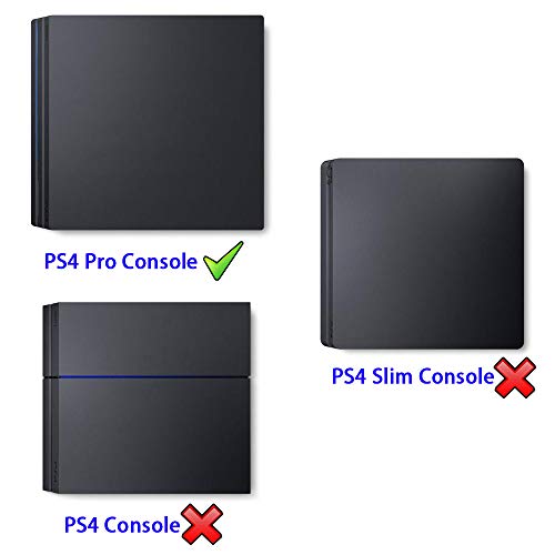 eXtremeRate Prueba de Polvo Consola PS4 Funda Cubierta Protectora Horizontal Diseño de Doble Capa Forro Corte Preciso Fácil de Acceso los Cables Guardapolvo para Consola Playstation 4 PS4 Pro(Negro)