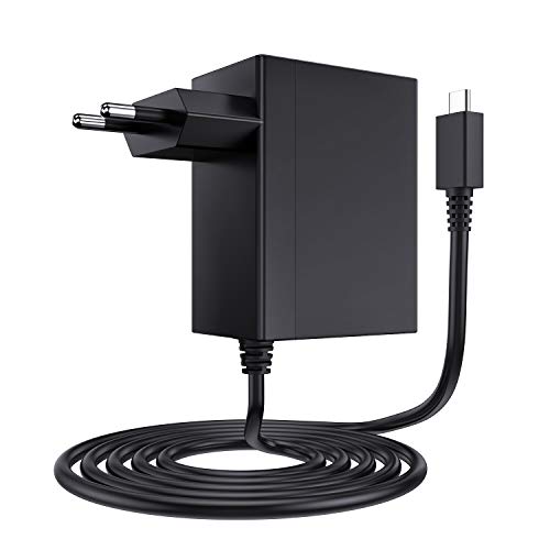 EXTSUD Cargador para Nintendo Switch, Adaptador USB Tipo C para Nintendo Switch de Corriente 15V PD Cargador Rápido, Compatible con Nintendo Switch Lite, Admite Modo TV