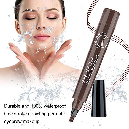 Eyebrow Pencil, Liquid Eyebrow Tattoo, Lapiz Cejas, Coloración de Cejas de 3 Colores Con Puntas Impermeable de Larga Duración Para Maquillaje Natural de Cejas
