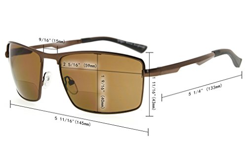 Eyekepper Gafas de sol bifocales lentes de lectura para lectores al aire libre hombres (Negro, 2.50)