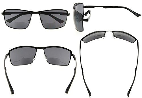 Eyekepper Gafas de sol bifocales lentes de lectura para lectores al aire libre hombres (Negro, 2.50)
