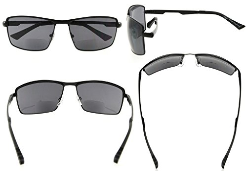 Eyekepper Policarbonato polarizado gafas de sol bifocales  lectores de sol bifocales gafas de lectura polarizados al aire libre hombres (Negro, +1.50)