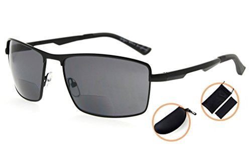 Eyekepper Policarbonato polarizado gafas de sol bifocales  lectores de sol bifocales gafas de lectura polarizados al aire libre hombres (Negro, +1.50)