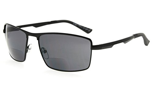 Eyekepper Policarbonato polarizado gafas de sol bifocales  lectores de sol bifocales gafas de lectura polarizados al aire libre hombres (Negro, +1.50)