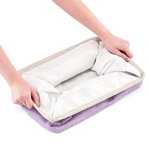 EZOWare 3 Pcs Caja de Almacenaje, Cestas Organizador de Tela Plegable con Manijas para Hogar, Oficina, Estanterías, Armarios, Ropa, Juguetes y mas - 38 x 27 x 24cm (Crema Color Mezclado)