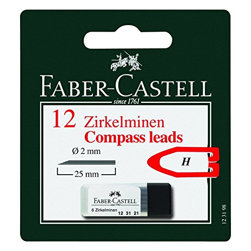 Faber-Castell 123198 – Compás de minas, 2 mm, 12 unidades)