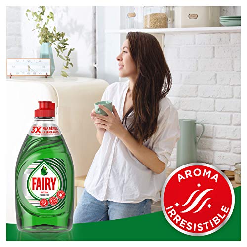 Fairy Ultra Poder Líquido Lavavajillas 10 x 450 ml Fórmula Efectiva que Deja los Platos Relucientes, Óptimo Poder Antigrasa