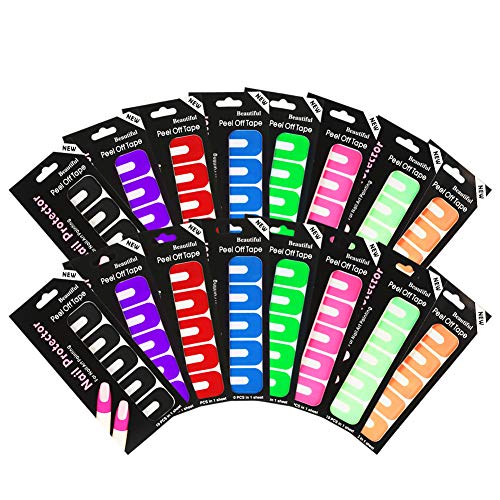 falllea 160 Piezas de Protector de Esmalte de Uñas Pegatinas de Uñas Pegatinas de Protector de Uñas Plantilla de Protector de Esmalte de Uñas en Forma de U a Prueba de Derrames para Pintura de Uñas