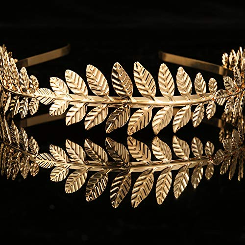 falllea 2 Piezas de Diadema Nupcial Dorado Hoja Diadema de Laurel de Diosa Corona de Hoja de la Rama Diadema de Novia Accesorios para el Cabello para las Mujeres