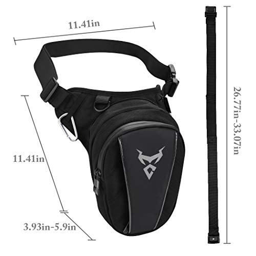 Fansport Bolso Pierna Moto, Bolso de Pierna Impermeable para Hombre riñonera Pierna Hombre Bolsos para IR en Moto para la Pierna Bolso Cintura Hombre Moto