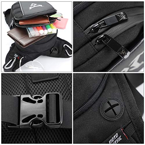 Fansport Bolso Pierna Moto, Bolso de Pierna Impermeable para Hombre riñonera Pierna Hombre Bolsos para IR en Moto para la Pierna Bolso Cintura Hombre Moto