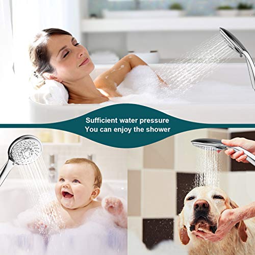 Fansteck Alcachofa Ducha con 1.5 M Manquera Inoxidable, Mango Ducha Grande 7 Modos de Chorro de Agua, Telefono Ducha Universal Ahorro de Agua para Baño.