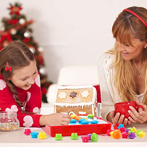 Fansteck Tablero de Mosaicos Infantiles, Puzzle 3D, Rompecabezas Niños de Uñas Setas, Tablero de Coincidir colores con 46 botones y 12 imágenes, Juguete Educativo Temprano para niños y bebés de 3+años
