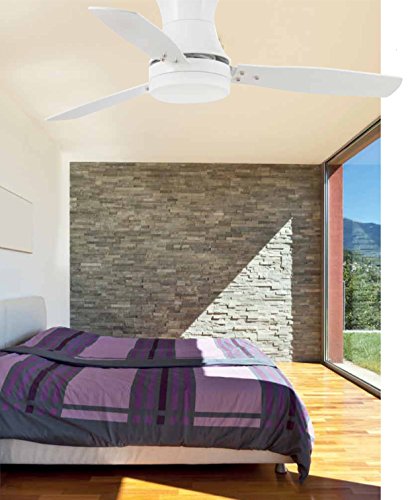 Faro Barcelona 33385 - TONSAY Ventilador de techo con luz Niquel mate 3 palas diametro 1320mm con mando a distancia