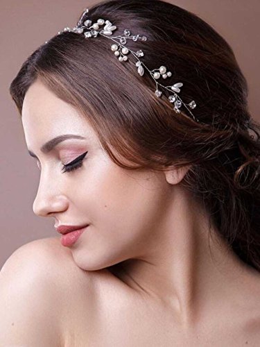 Fashion Pearl - Pasador de pelo para novia, 1 m de largo, accesorio de decoración para el pelo, para damas de honor