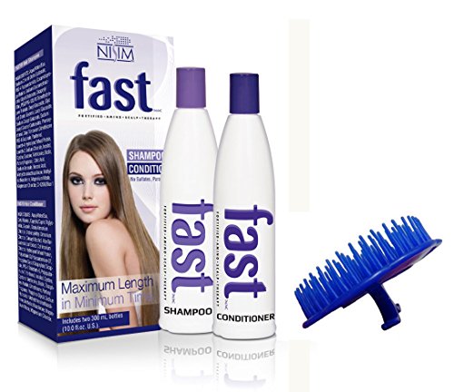 Fast SLS y parabenes Champú y Acondicionador + cuero cabelludo cepillo de masaje