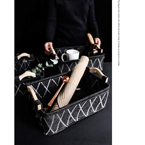 Faviye - Cesta de Almacenamiento de Fieltro con asa, Caja de Almacenamiento para Mando a Distancia, Juguetes, Suministros de Oficina, etc.