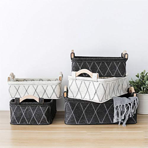 Faviye - Cesta de Almacenamiento de Fieltro con asa, Caja de Almacenamiento para Mando a Distancia, Juguetes, Suministros de Oficina, etc.