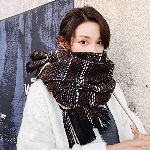 FDFRGG Otoño e Invierno Nueva Bufanda Estilo Fragancia pequeña Tendencia de explosión Femenina Espesamiento Chal cálido Collar Suelto 195 * 70Cm Naranja Rojo