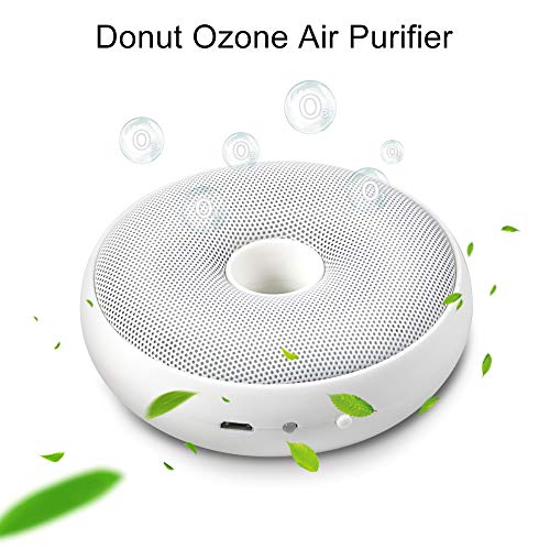 Fdit Purificador Aire Generador Ozono Redondo Eliminador Olor Carga USB Desodorante Hedor Ambientador Oxígeno Armario (Blanco)