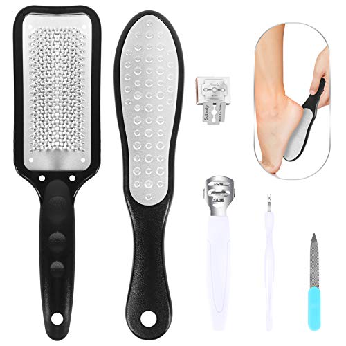 Feagar Lima Pies para quitar Dureza y Callo Duro, Kit Pedicura Lija para Durezas Pies, Raspador para Talones Secos y Agrietados