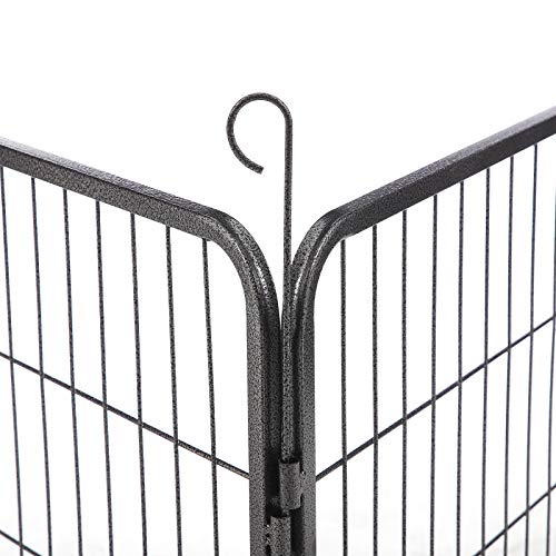 FEANDREA Jaula Valla para Perros, Corral Plegable para Cachorros, Conejos y Otras Mascotas Gris 77 x 80 cm PPK88G