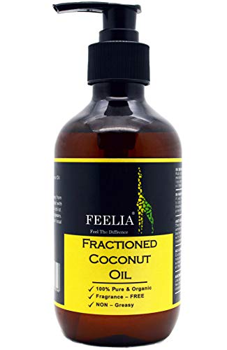 Feelia Organic Fractioned Coconut oil - 100ml Non Greasy, Fragnace Free 100% Pure & Organic (300ml)