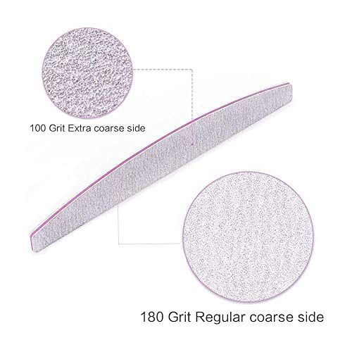 Feliciay 10 Uds Limas De UñAs Doble Cara Esmalte Tablero De Esmeril Grano 100/180 Herramientas Profesionales Para El Cuidado De Las UñAs Resistentes Al Desgaste Lavables