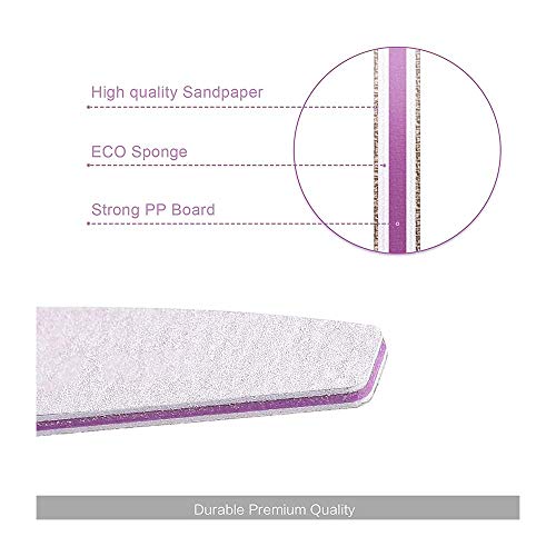 Feliciay 10 Uds Limas De UñAs Doble Cara Esmalte Tablero De Esmeril Grano 100/180 Herramientas Profesionales Para El Cuidado De Las UñAs Resistentes Al Desgaste Lavables