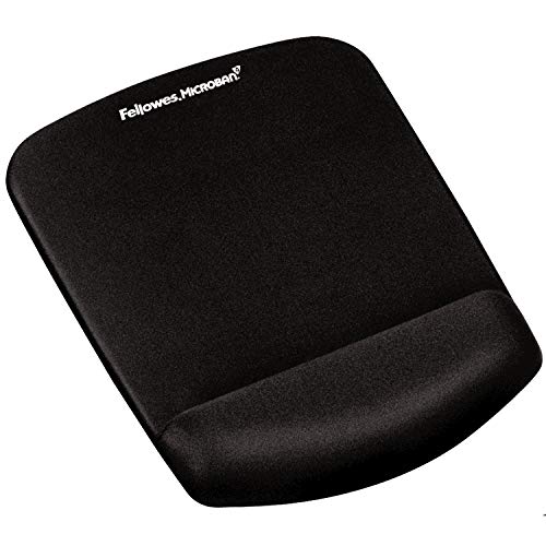 Fellowes Foam Fusion Plus Touch - Alfombrilla con reposamuñecas ergonómico para ratón, gel y espuma, color negro