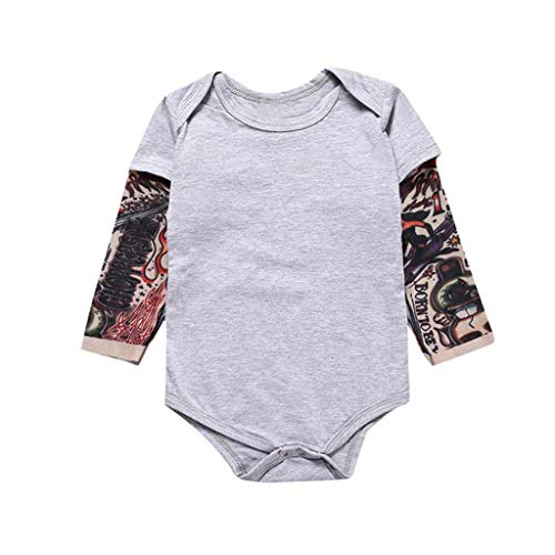 FELZ Peleles Bebe Niña Recien Nacido Mono Invierno Bebe Niño Bautizo Una Pieza para Niños,Mangas De Tatuaje, Navidad, 3-24 Meses, Gris/Negro