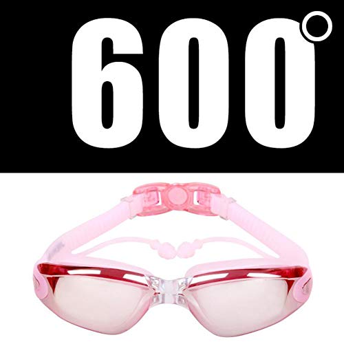 FENGG Gafas de Natación Goggles Triatlón Miopía Óptico Graduado Antiniebla Protección UV Anti-Rotura,600