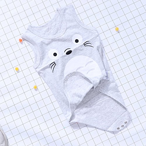 FENICAL 66cm recién Nacido bebé Verano sin Mangas Jumpsuit triángulo Mameluco (Chinchillas Gris)