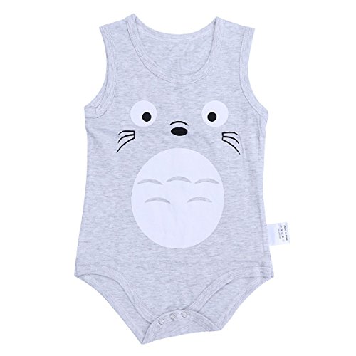 FENICAL 66cm recién Nacido bebé Verano sin Mangas Jumpsuit triángulo Mameluco (Chinchillas Gris)