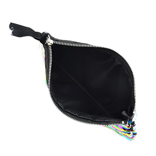 FENICAL Bolso cosmético de las mujeres que cuelga el bolso de la cartera del maquillaje de la colada del viaje de la lentejuela (rosa y oro)