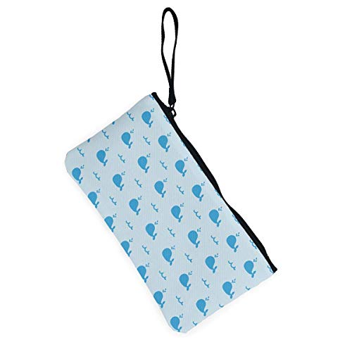 Fenmeegy Ballena Logo Lindo Lienzo Cambio Monedero Efectivo, Bolsa de Maquillaje, Bolsa de Teléfono Móvil con Asa Monedero Bolsa Bolsa de Cambio