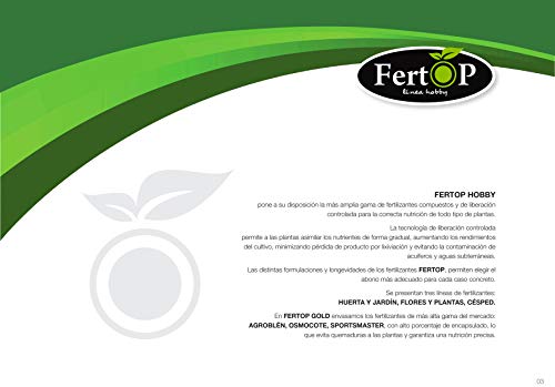 FertOP® - Abono para Césped, Primavera-Verano, Fertilizante de Liberación Lenta, 3 Meses. (Envase 5Kg/175m²)